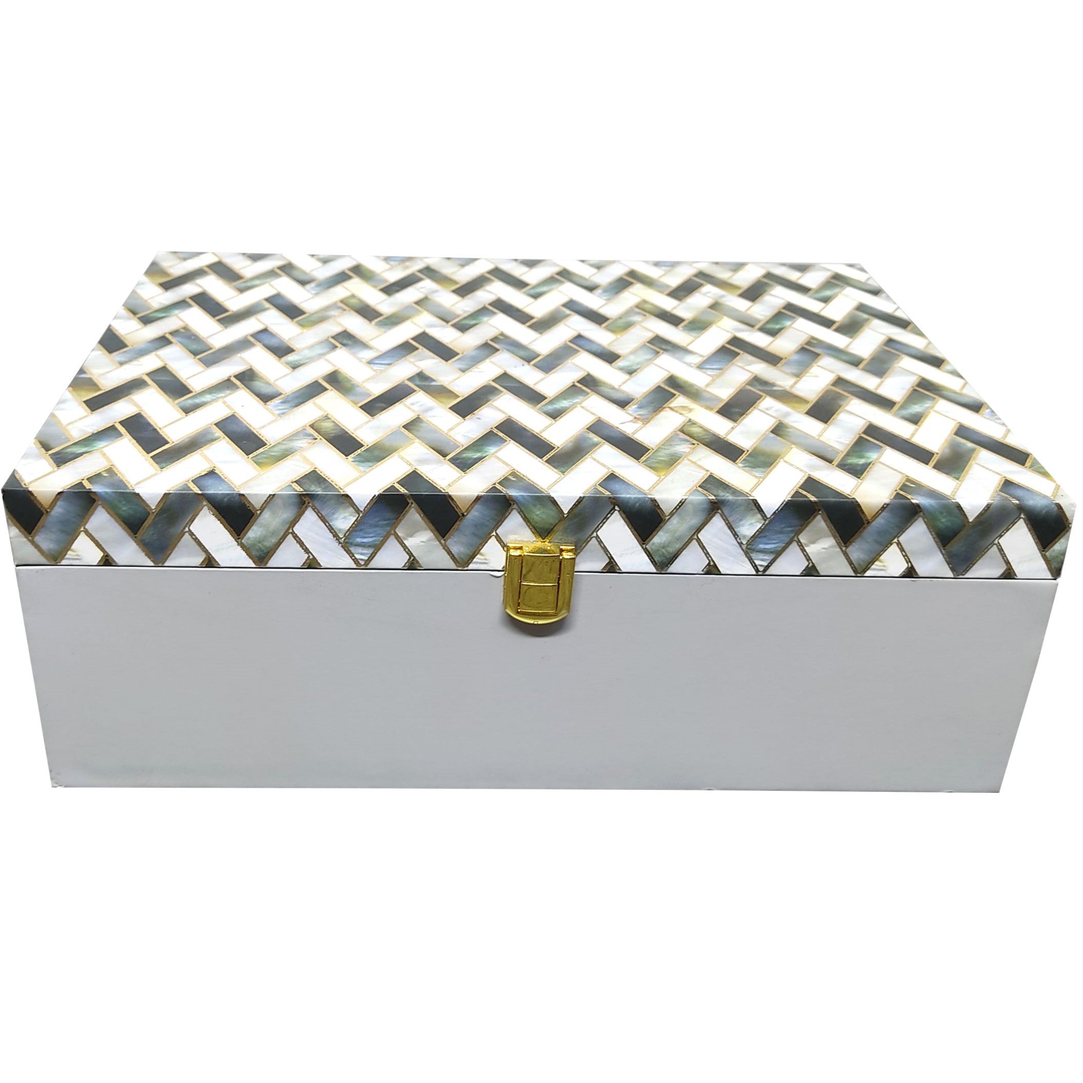 White And Grey Square Box Invitation-KBX0501-King of Cards