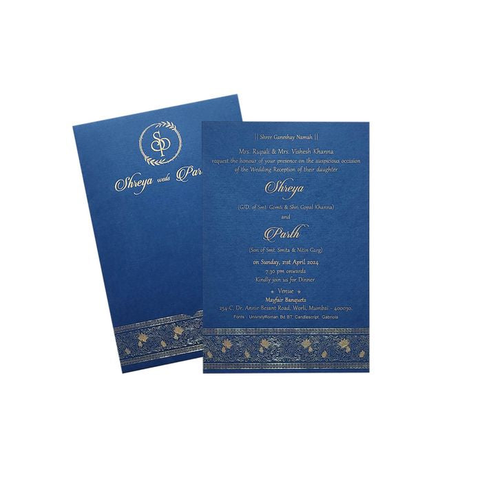 Blue Single Sheet Invitation Card-King of Cards