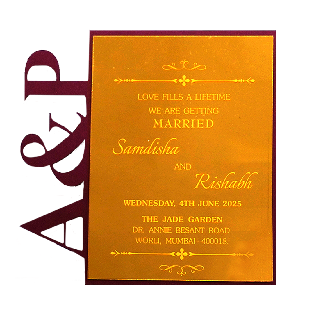 Royal Maroon MDF Invitation-KRCS7260