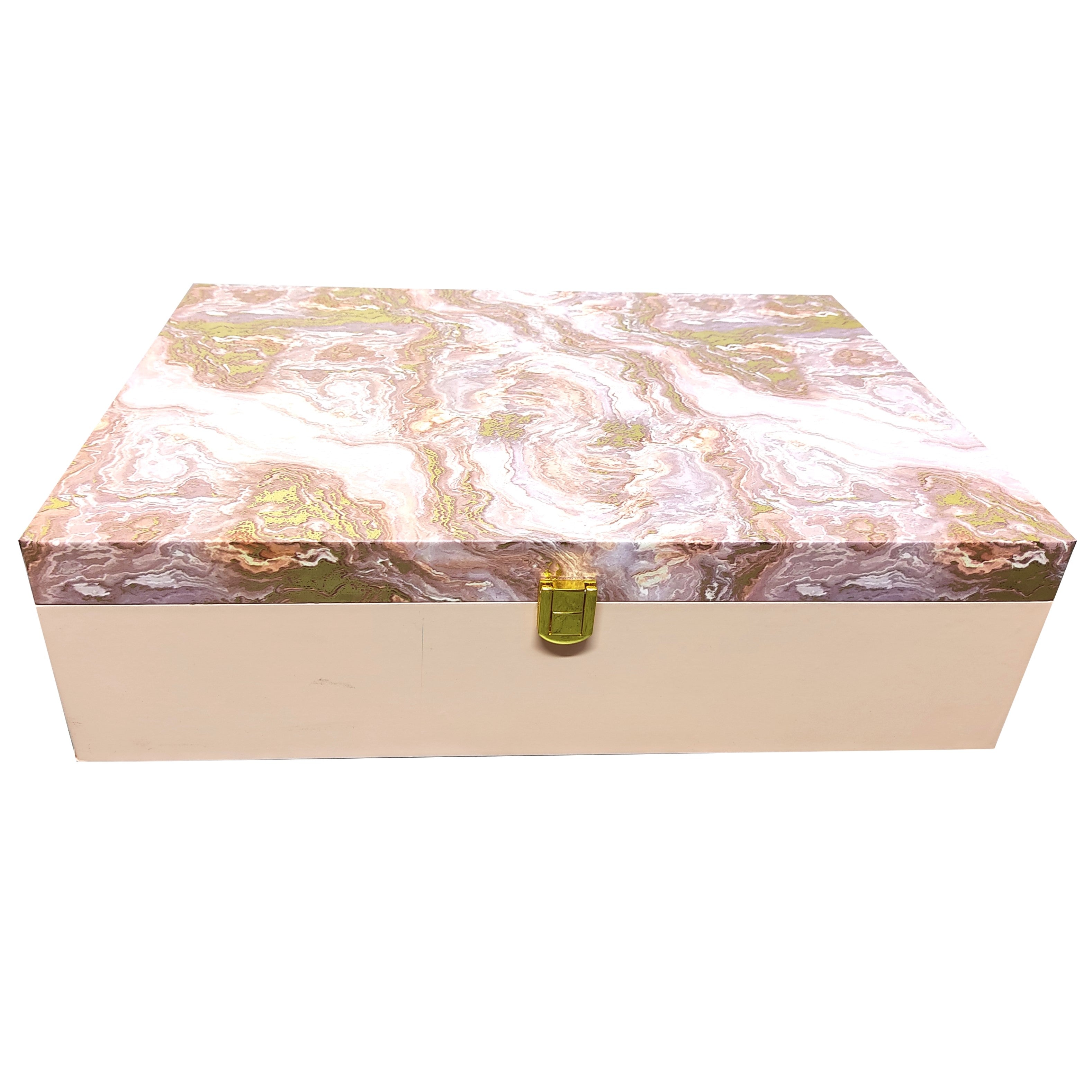 Beige Large Box Invitation-KBX0602-King of Cards