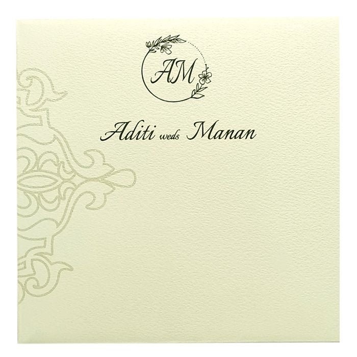 White Embossed Box Invitation Card-King of Cards