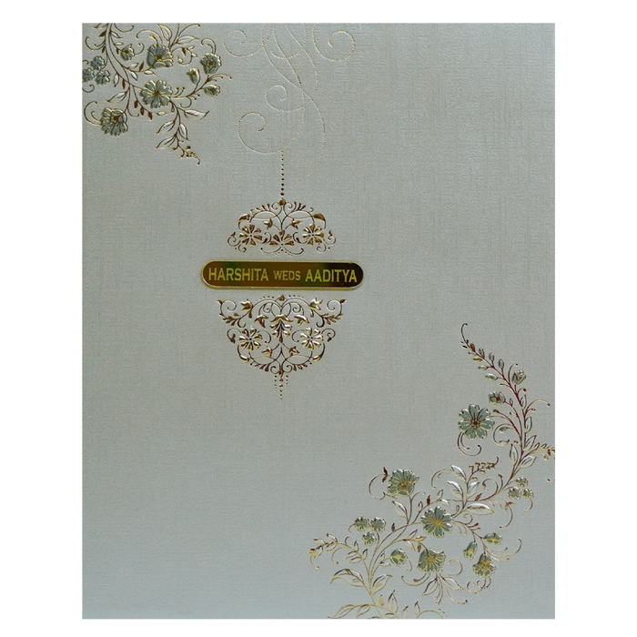 Greyish Green Padded Invitation-King of Cards