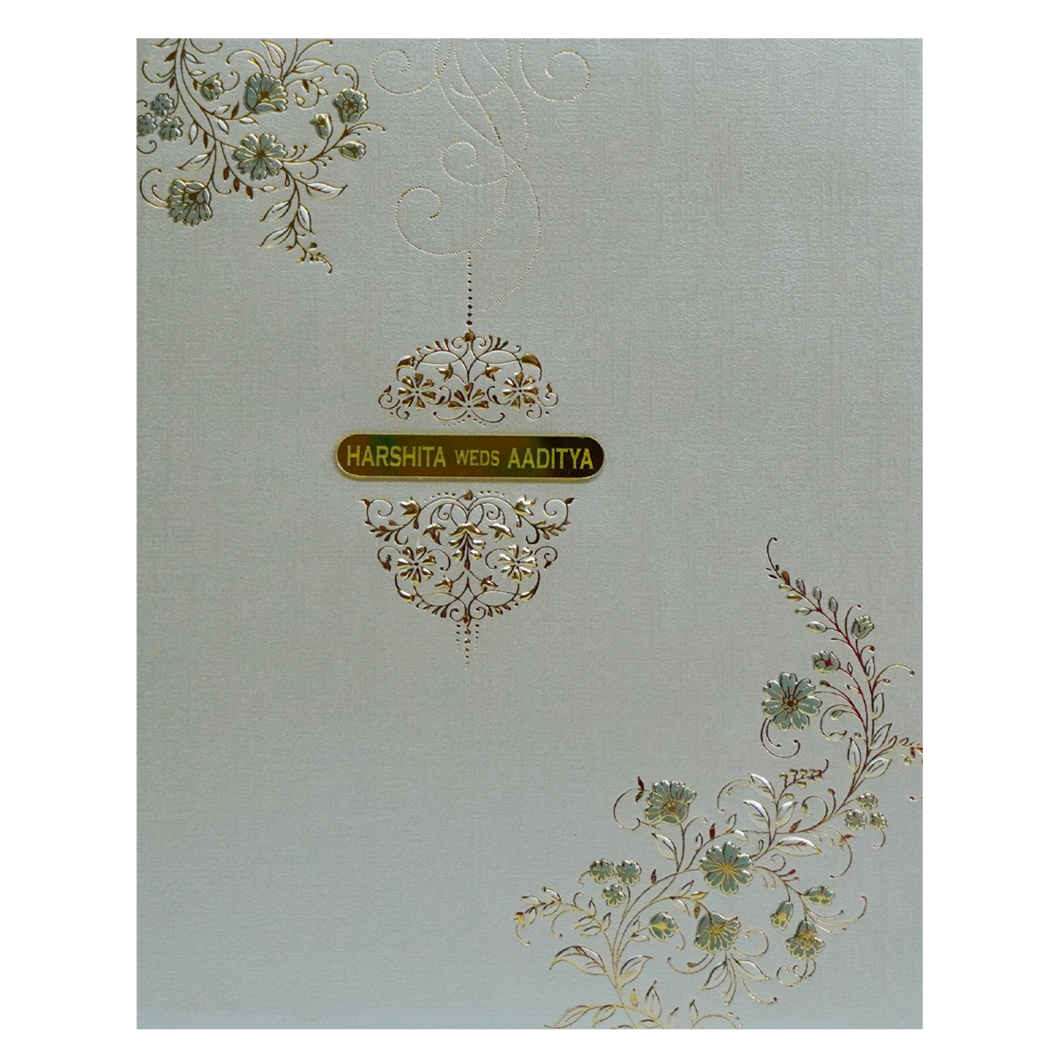 Greyish Green Padded Invitation-King of Cards