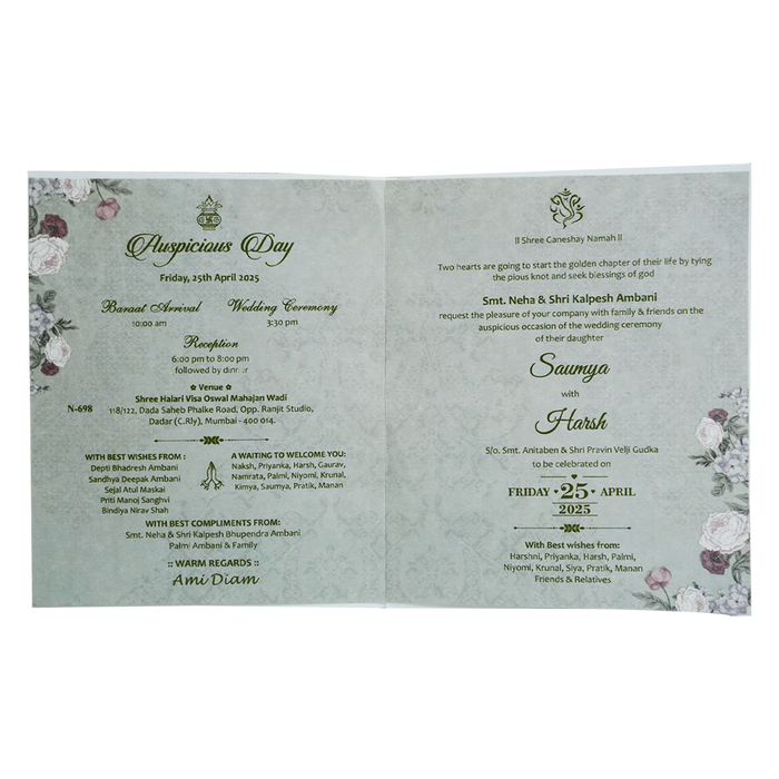 Soft Green Marriage Invitation-King of Cards