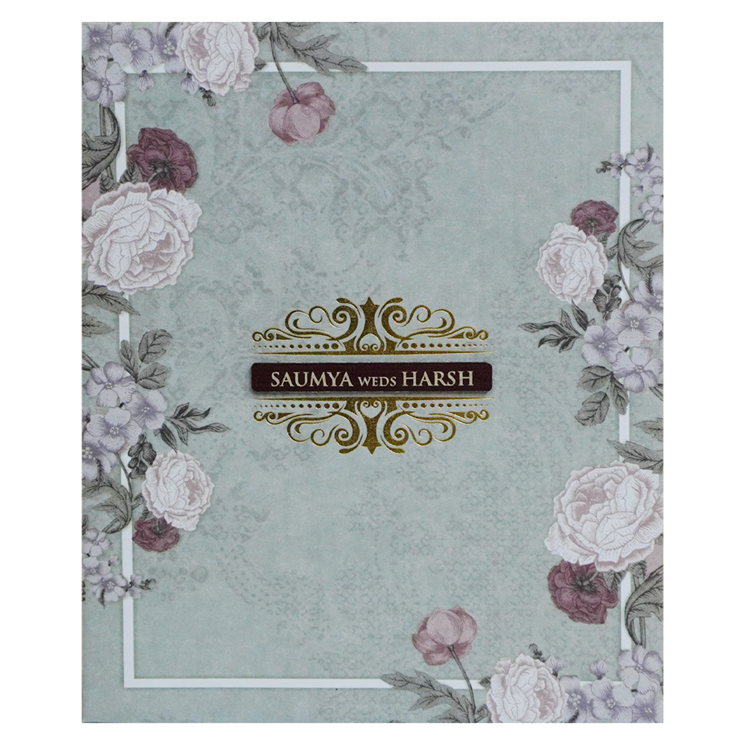 Soft Green Marriage Invitation-KVN06980