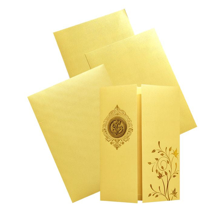 Gold Ganesha Door Invitation Card-King of Cards