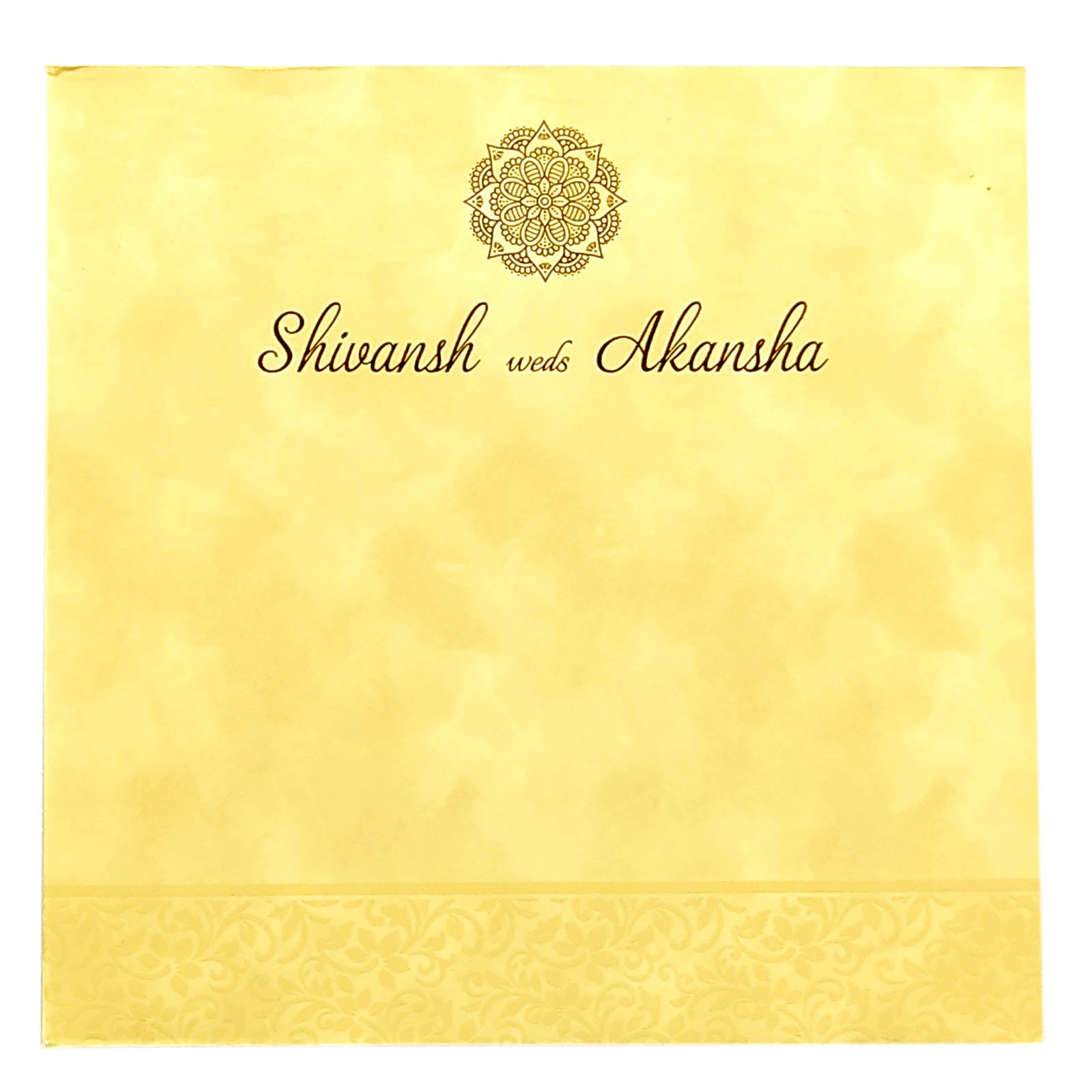 Cream Floral Invitation Card-KRC28170