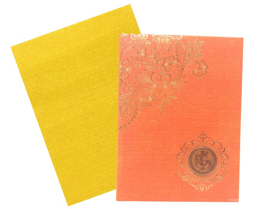 Orange Gold Foiling Invitation Card-King of Cards