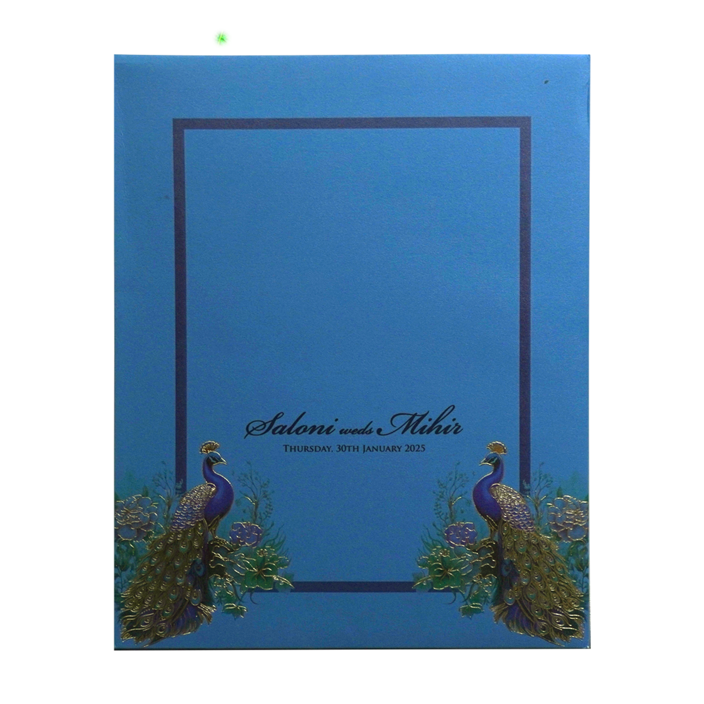 Blue Premium Padded Marriage Invitation-King of Cards