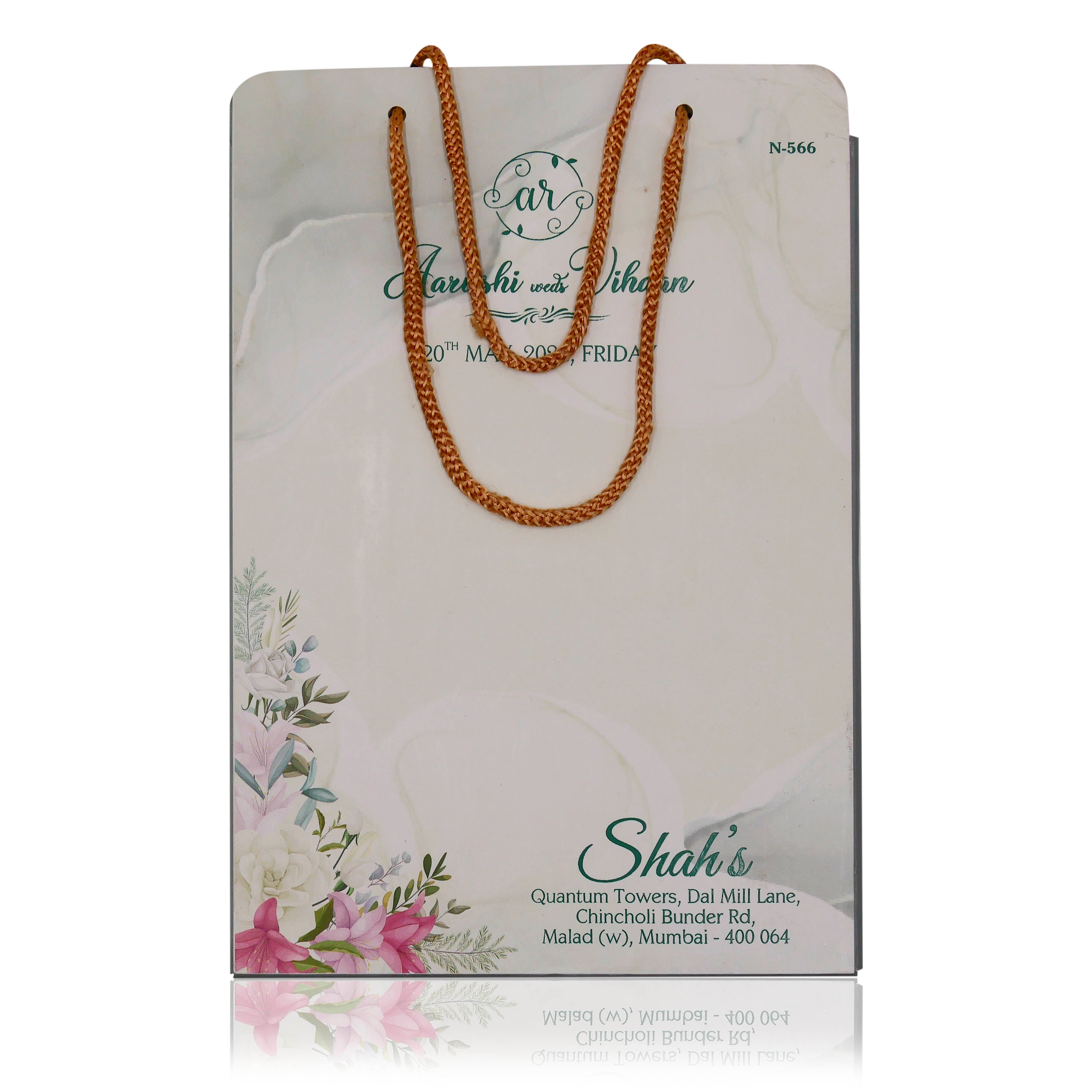 Pale Soft Green Floral Invitation-King of Cards