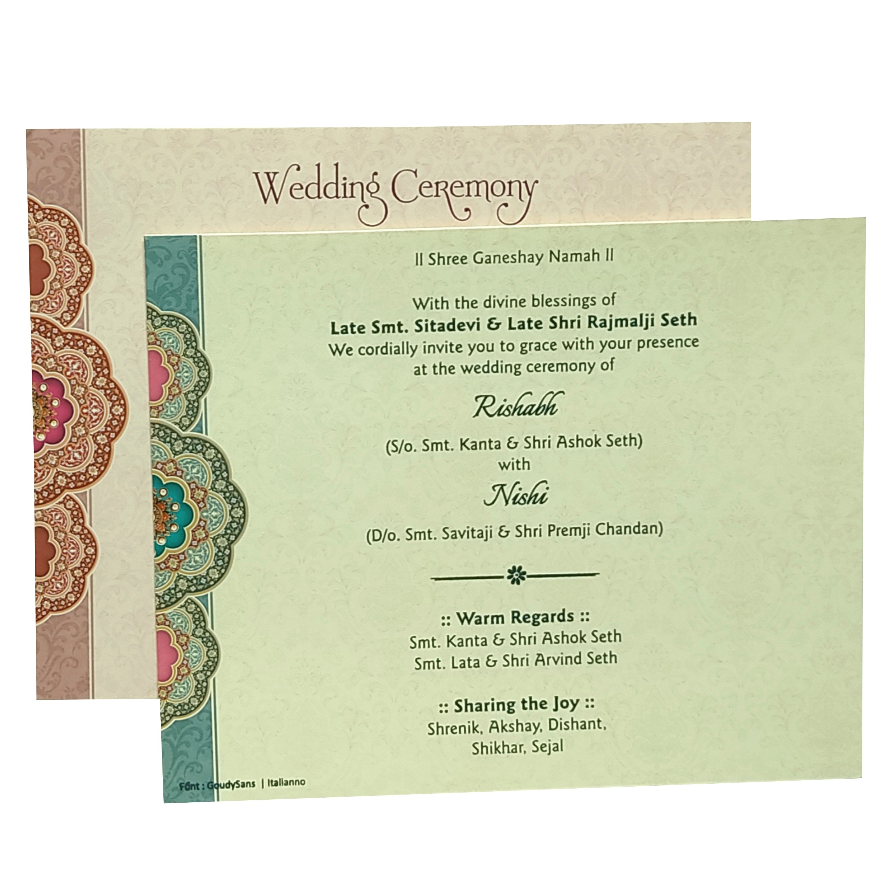 Blue White Door Invitation Card-KRC29970