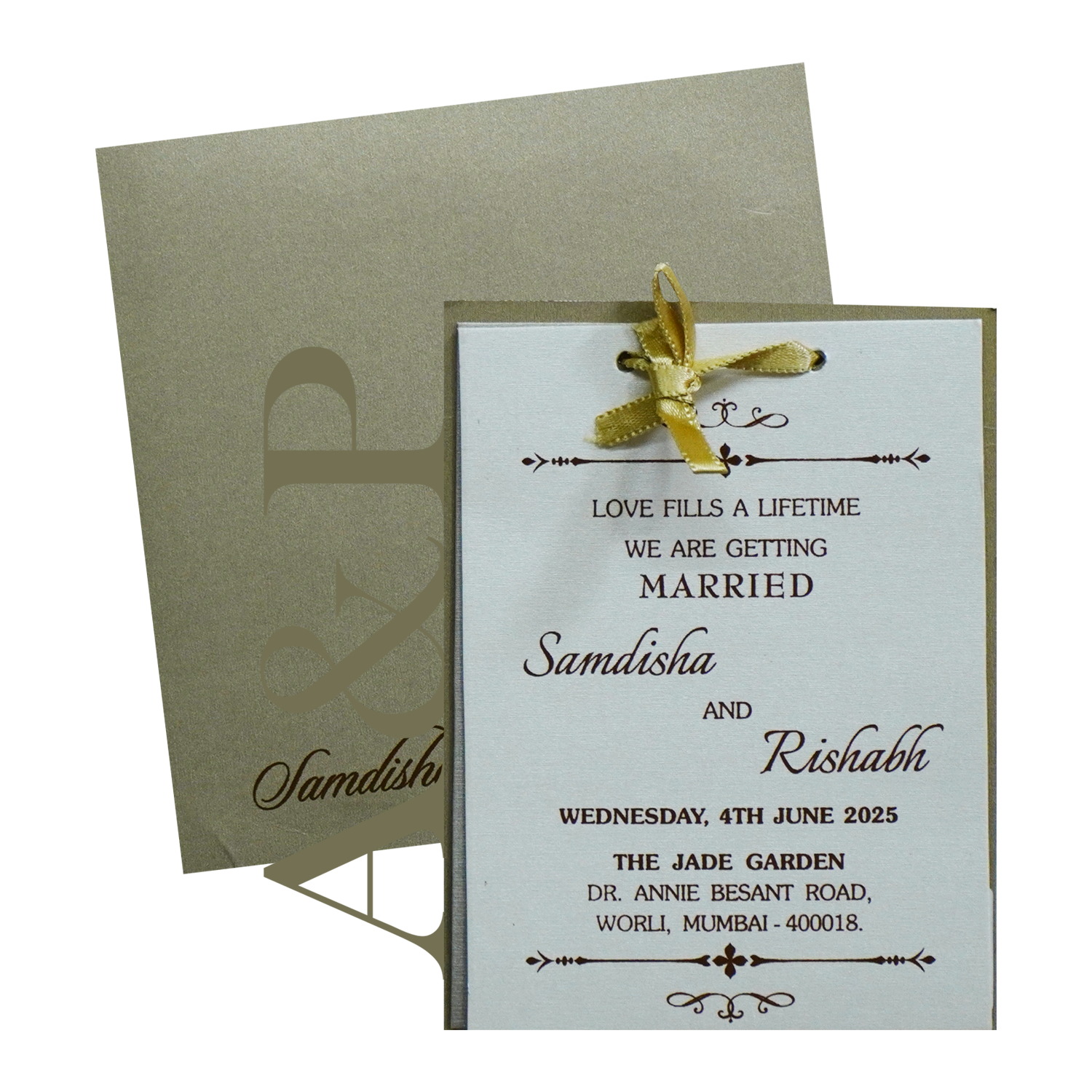 Light Brown MDF Invitation-King of Cards