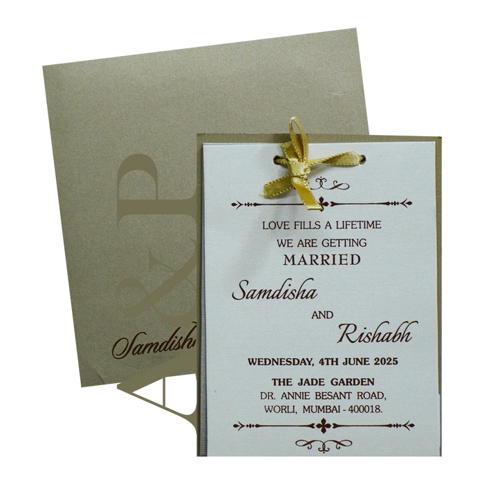 Light Brown MDF Invitation-King of Cards