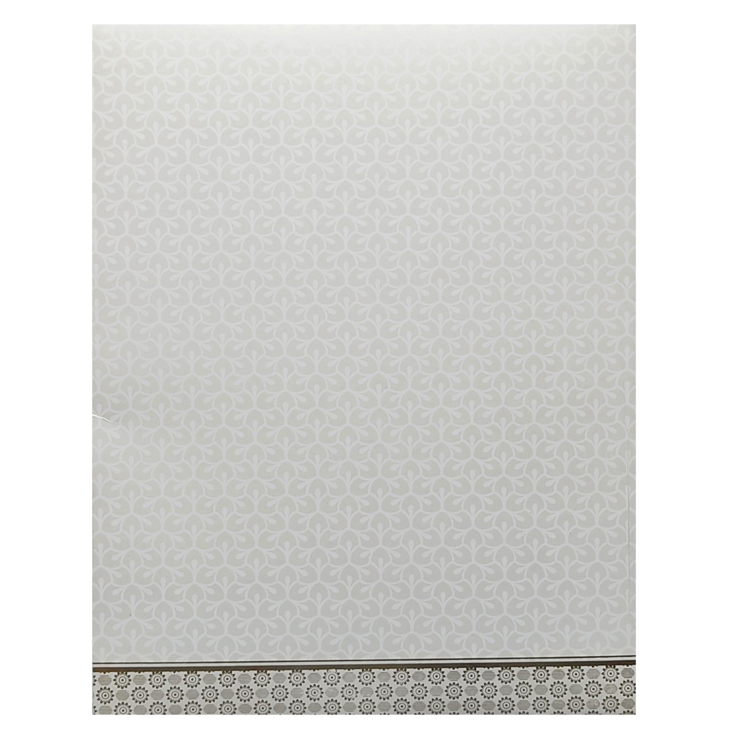 White Embossed Ganesha Wedding Card-KNK4105W