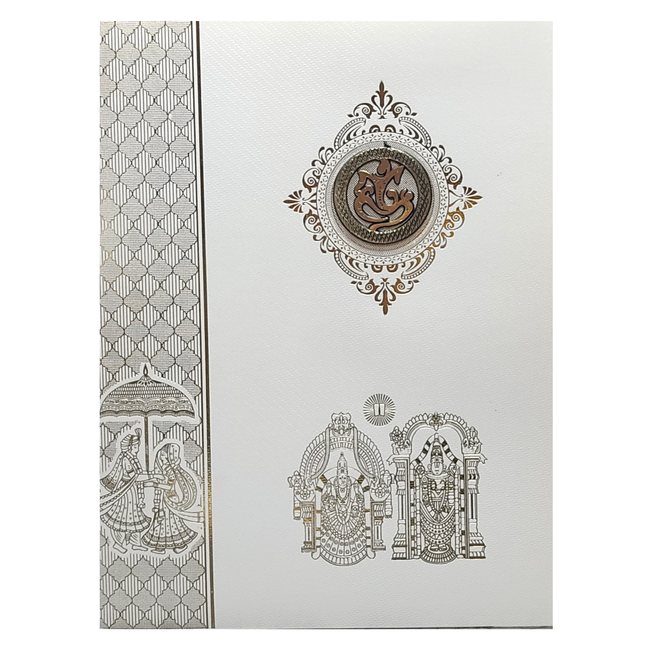 White Balaji Padmavathi Wedding Card-KNWT5024