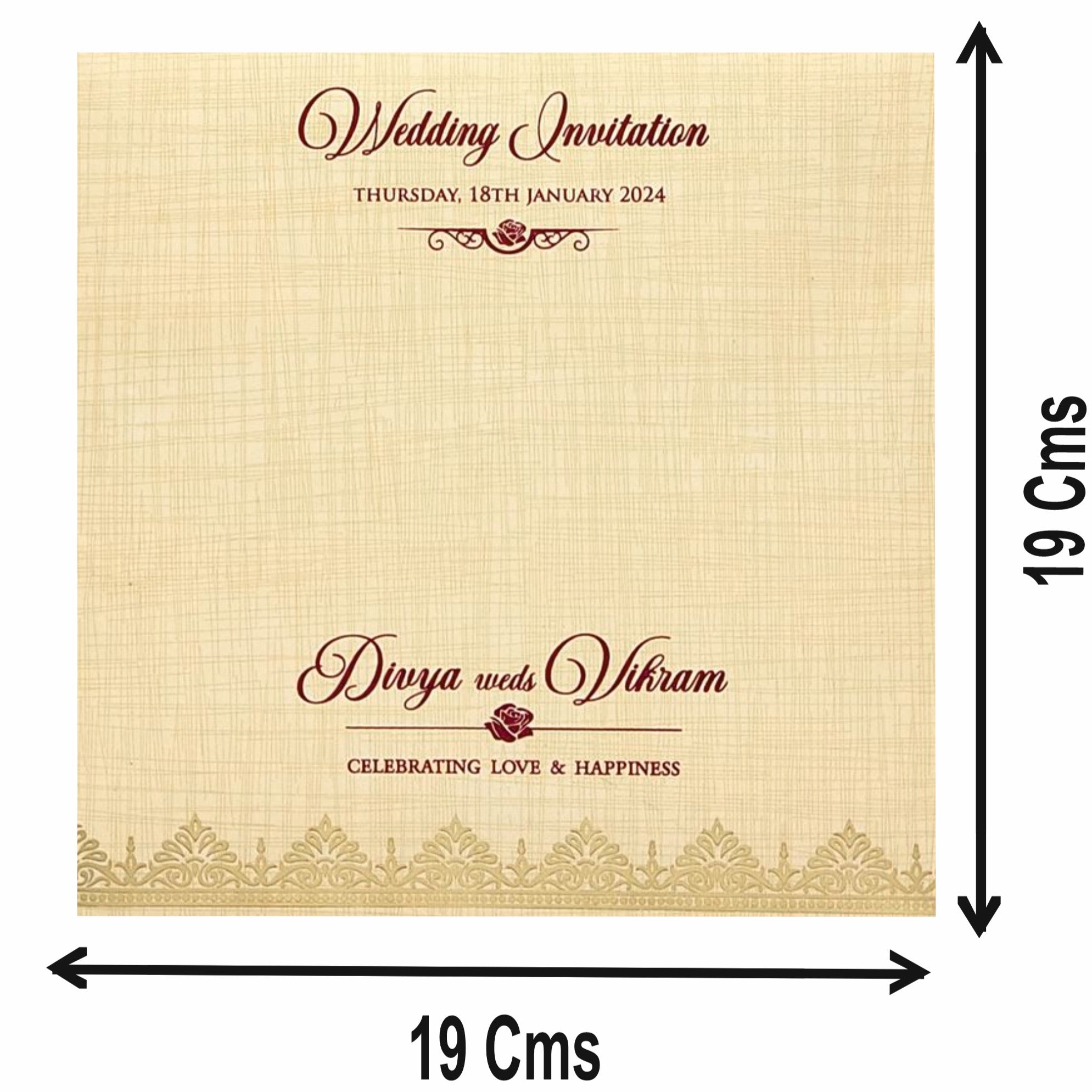 Sandal Premium Floral Panache Designer Card With Name Plate-KNP7002S