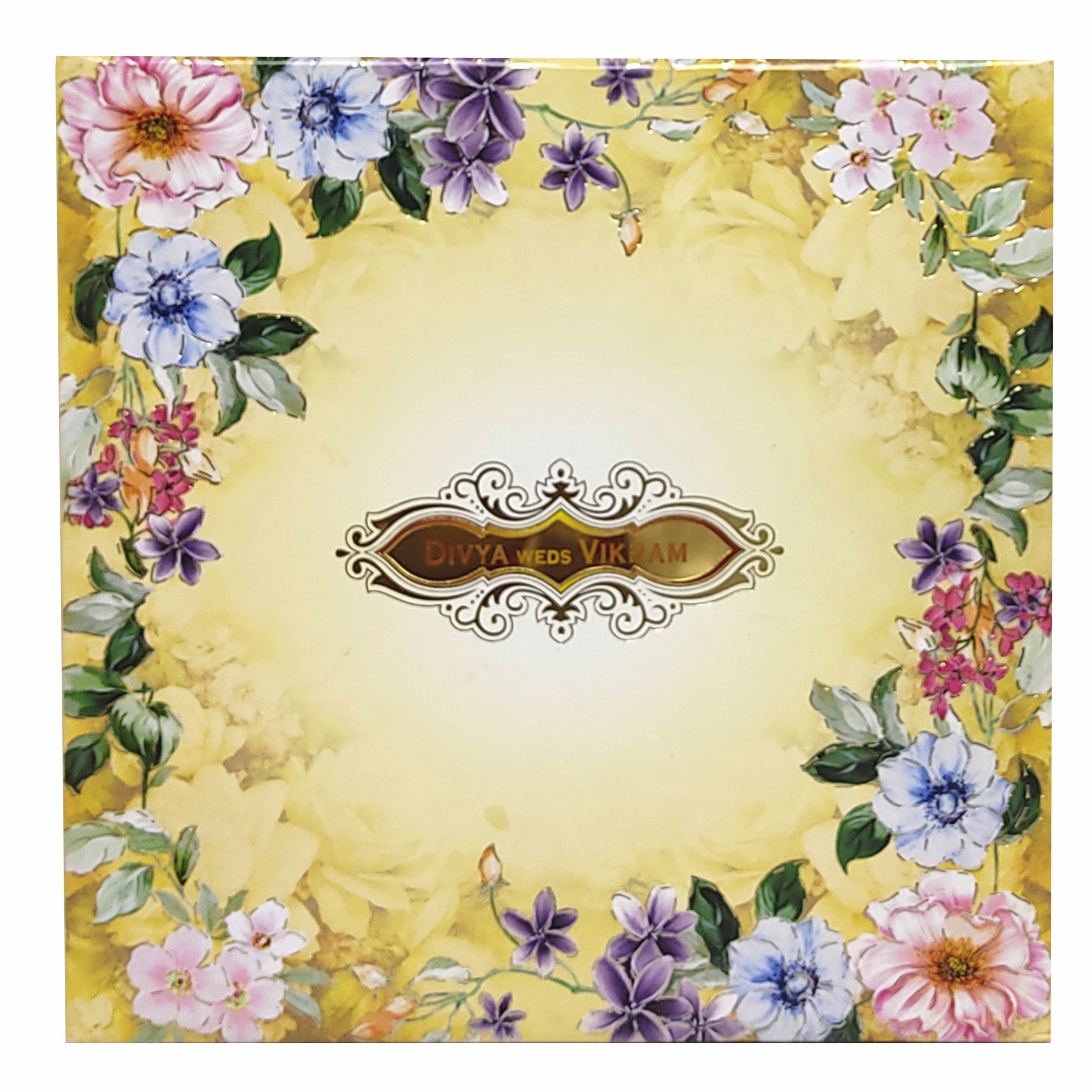 Gold Premium Padded Floral Design In Offset-KNPO5511G