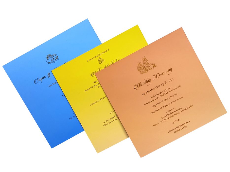Beige Royal Padded Wedding Card-King of Cards