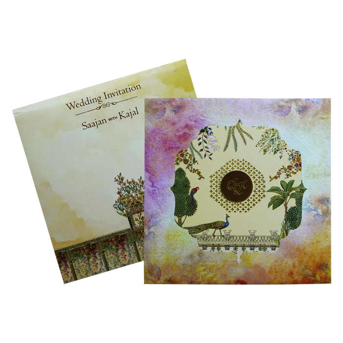 Pastel Shades Ivory Wedding Card-King of Cards