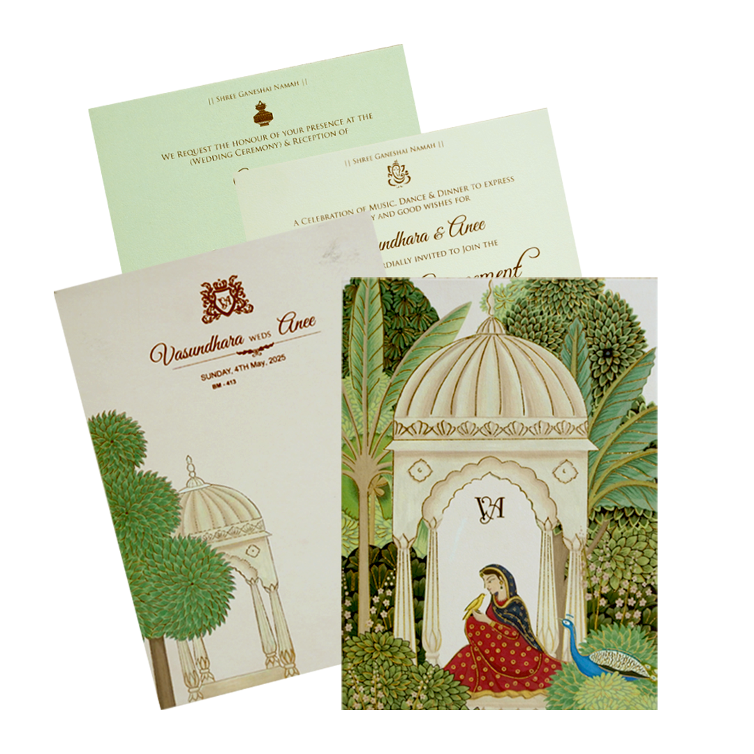 Cream Arch Floral Wedding Card-King of Cards