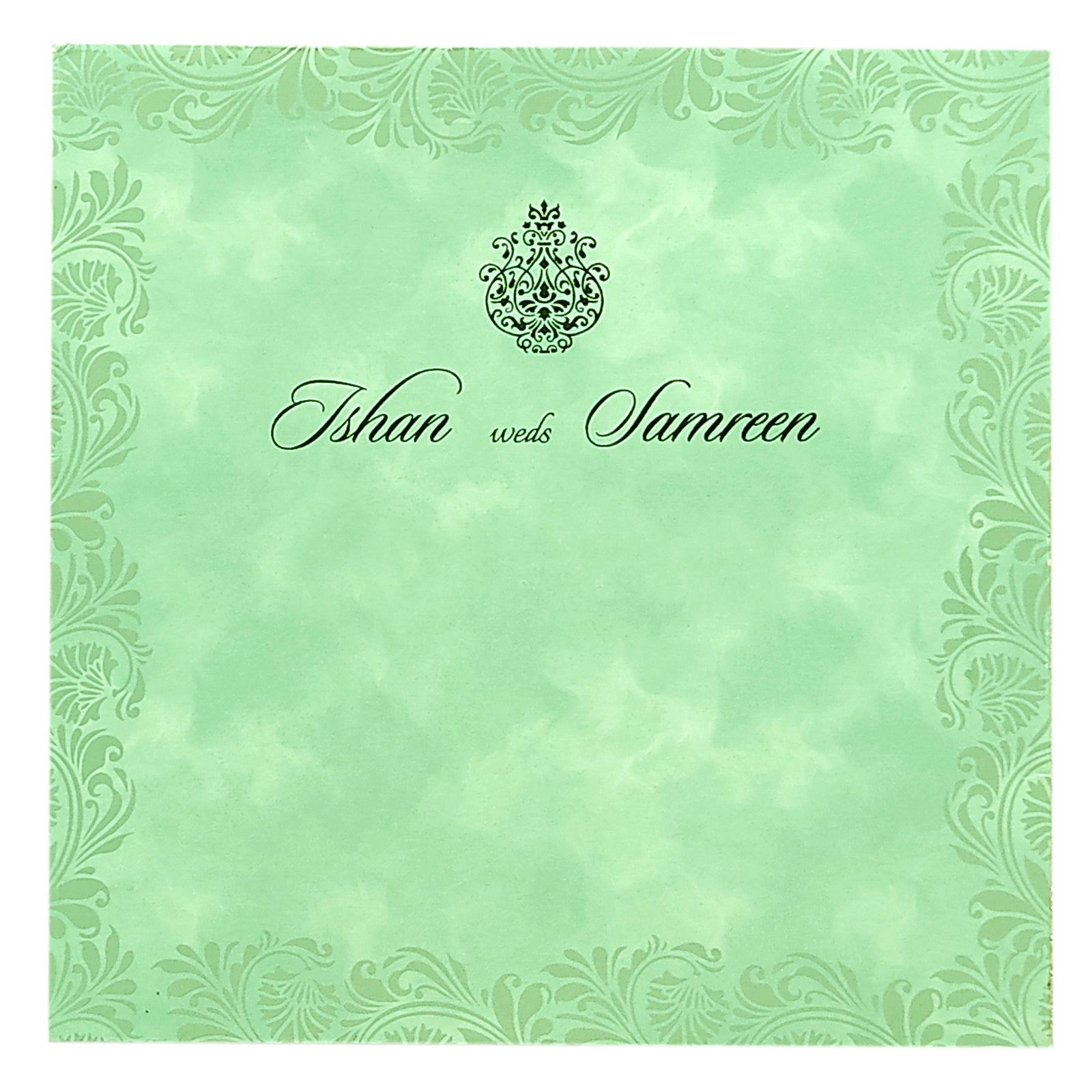 Pastel Green Nameplate Invitation Card-KRC29041