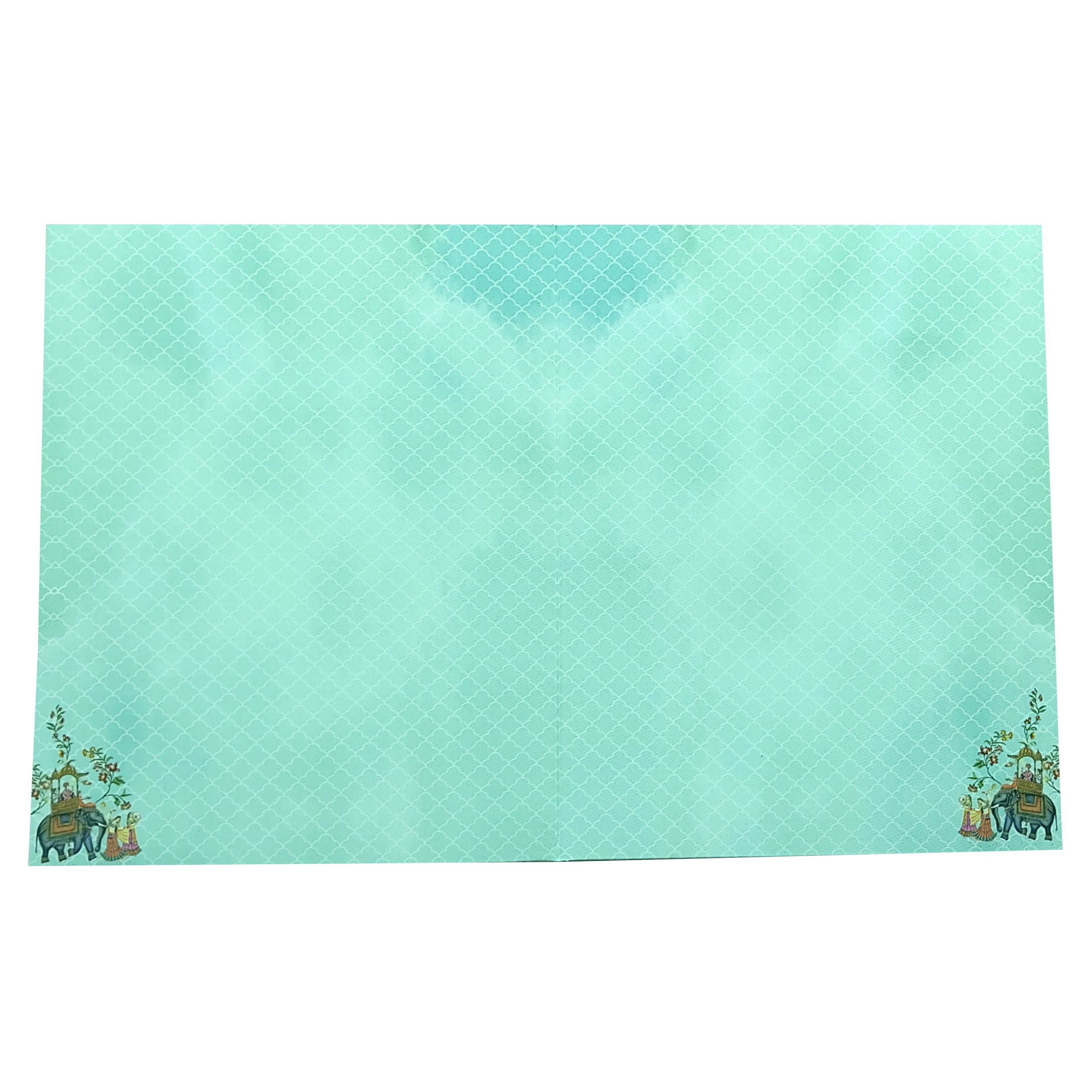 Blue Traditional Elephant Wedding Card-KNKN6306