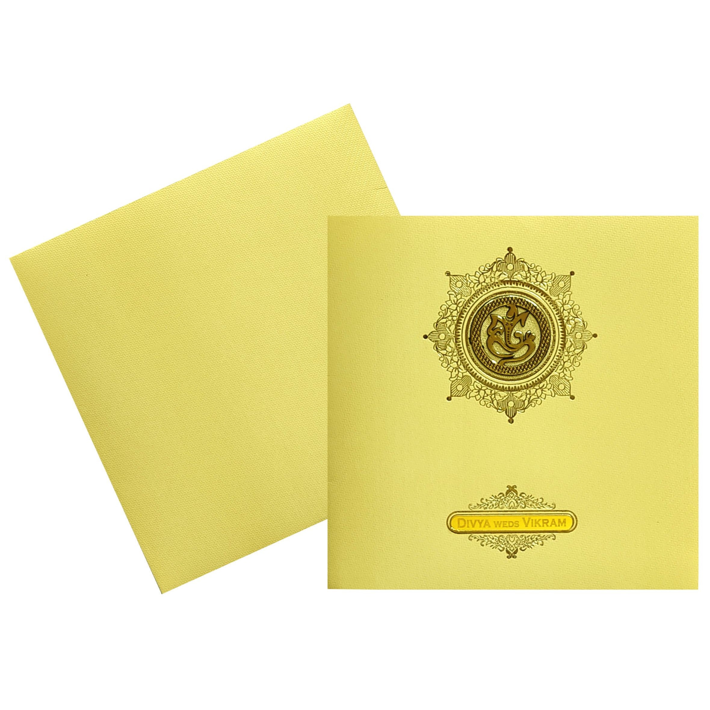 Gold Texture Ganesha Invitation Card-King of Cards