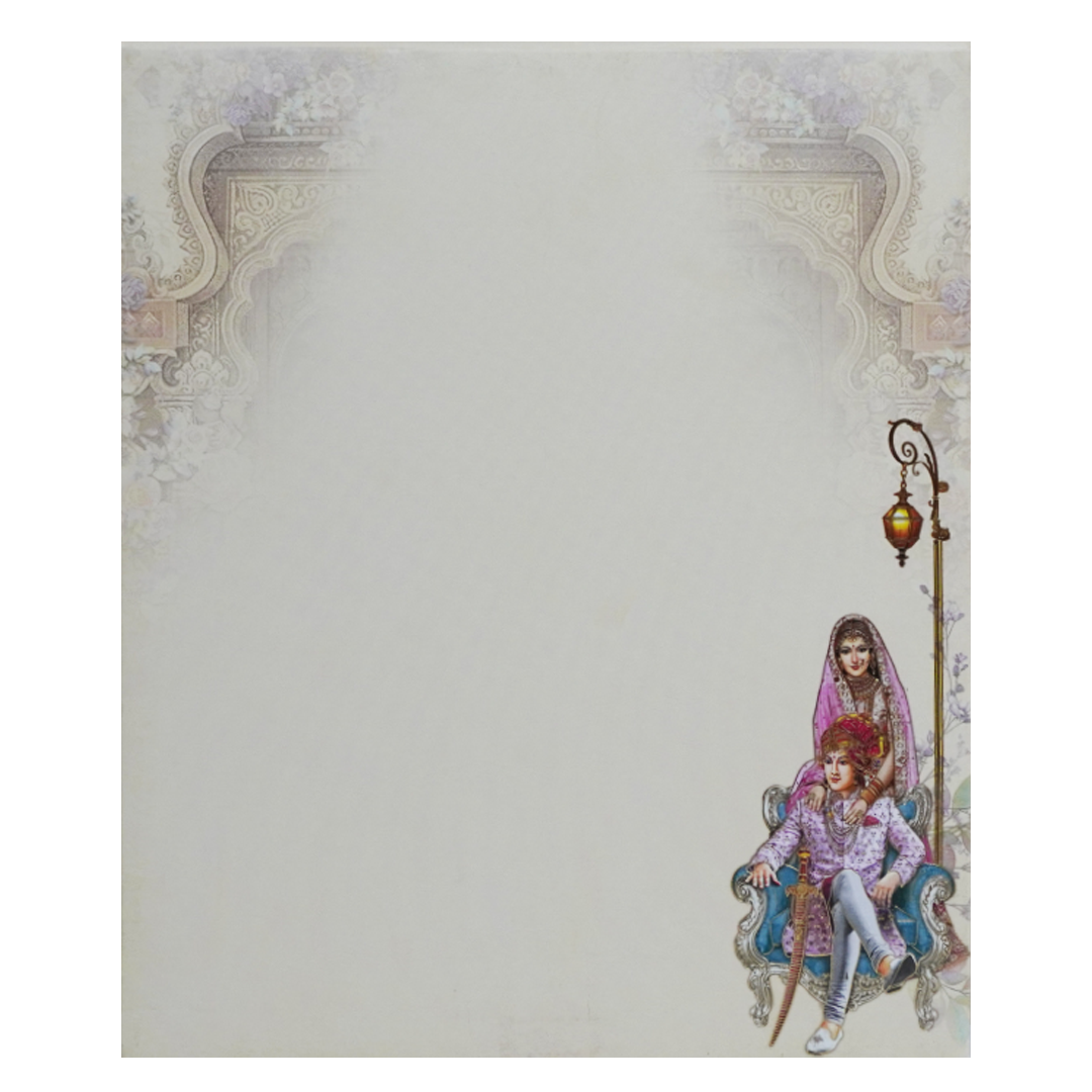 Cream Bride Groom Padded Marriage Card-KAC05770