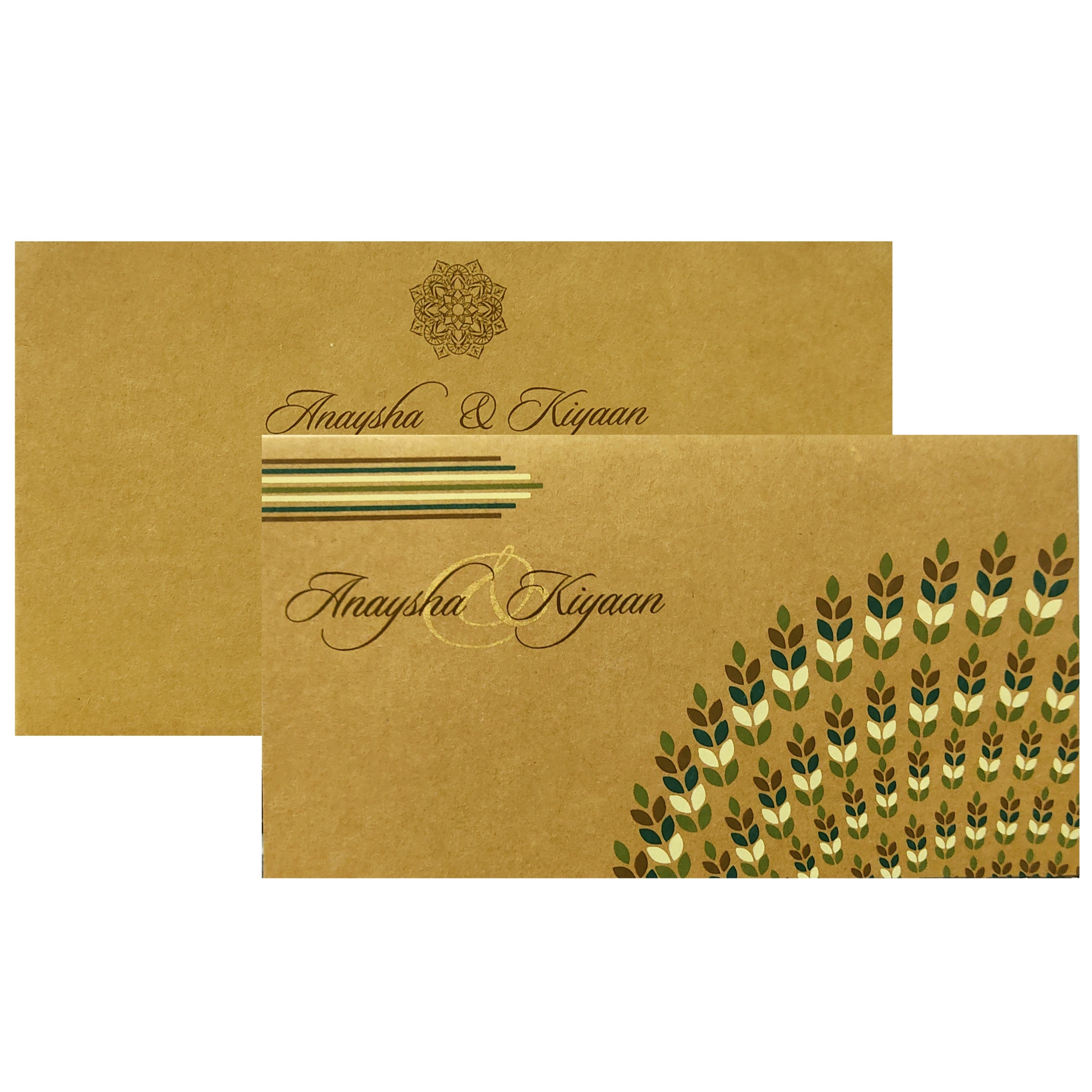 Brown Floral Invitation card-KRC29140