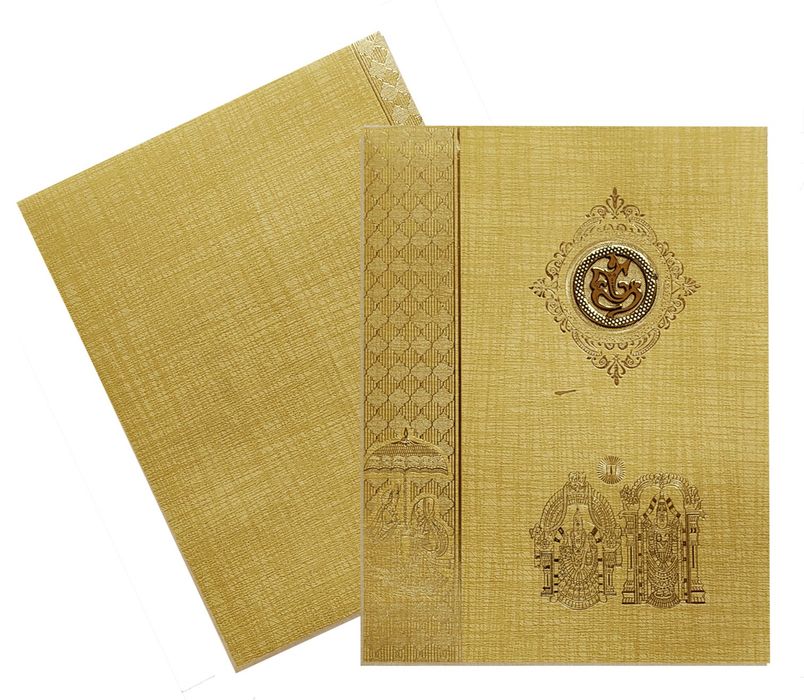 Brown Gold Jumbo Metallic Balaji And Padmavathi Image-KNK50241-King of Cards