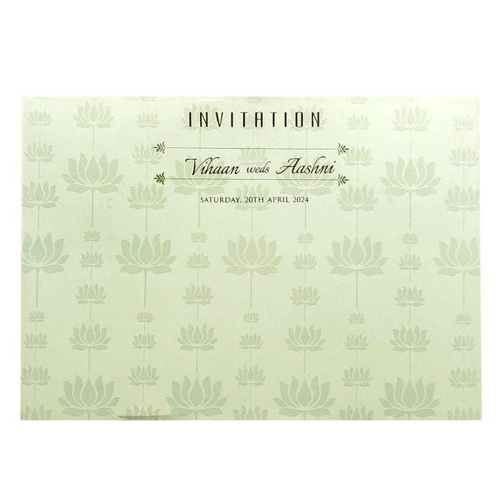White Lotus Padded Invitation Card-King of Cards