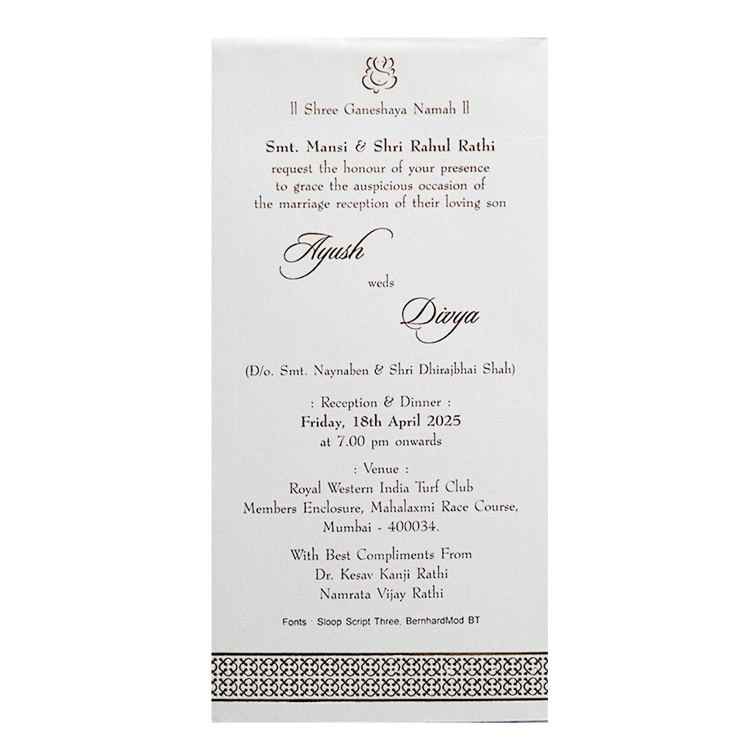 White Tracing Sheet Invitation Card-King of Cards