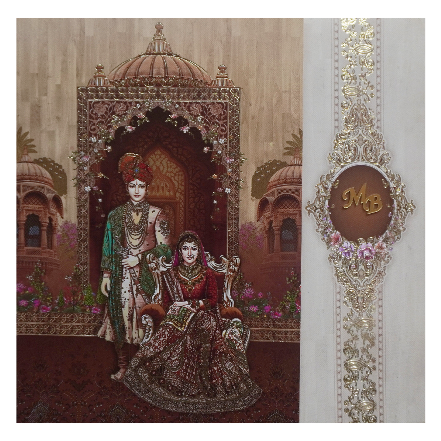 Royal Laser cut with Bride Groom Invitation-KSI11530