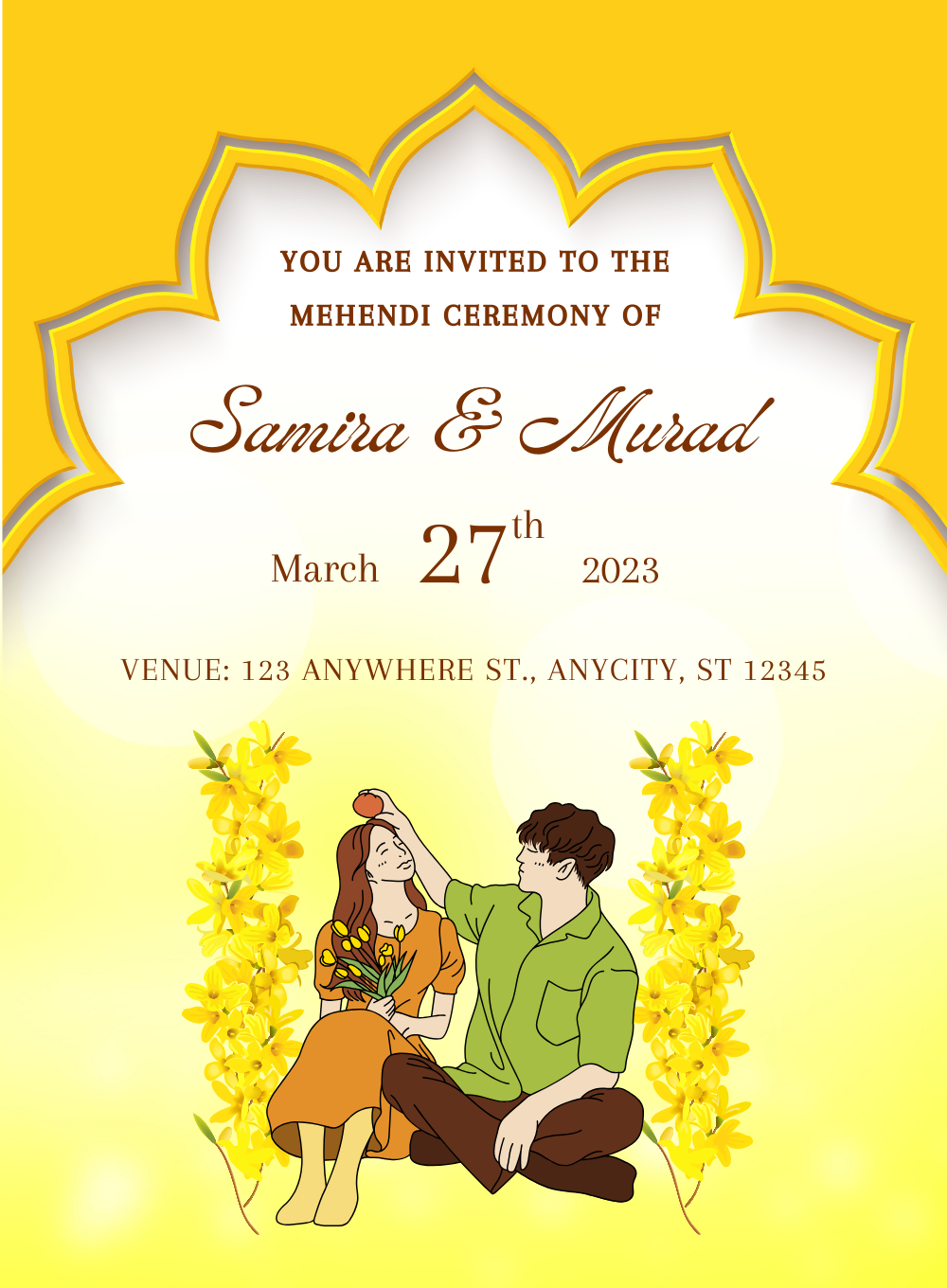 Yellow Love Mehndi Ceremony-King of Cards