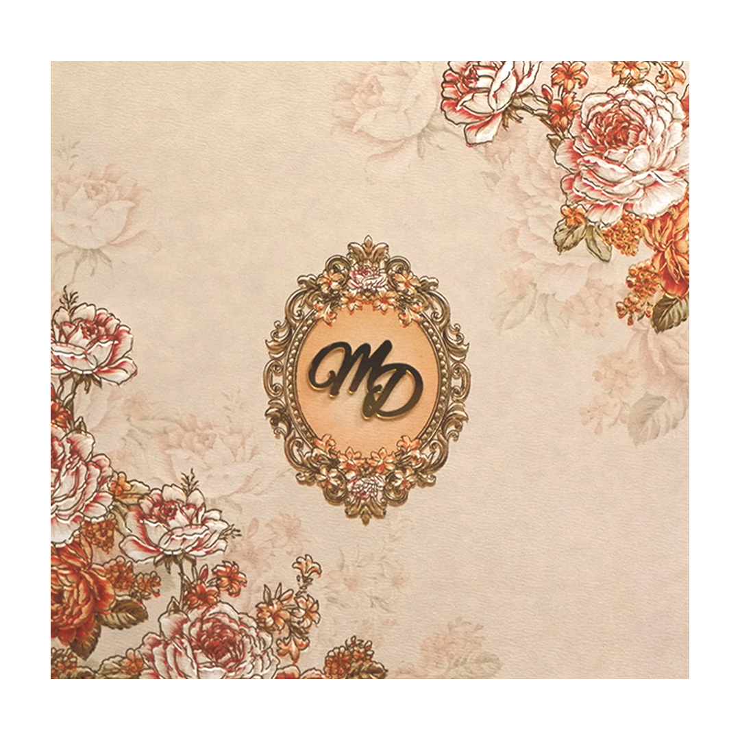 Very Light Pink Floral Wedding Card-KPR09880