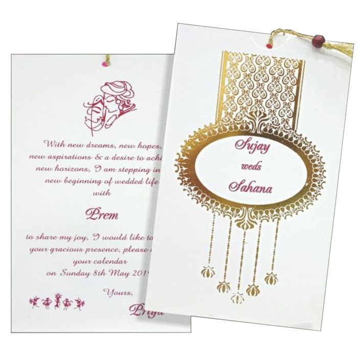 Awesome Gold Foiling With Pull-up Type Opening Personal Wedding Card - KNHU820D