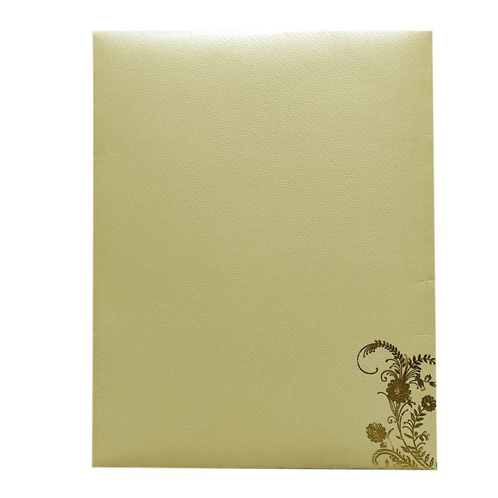 Cream Floral Foil Nameplate Invitation Card-King of Cards