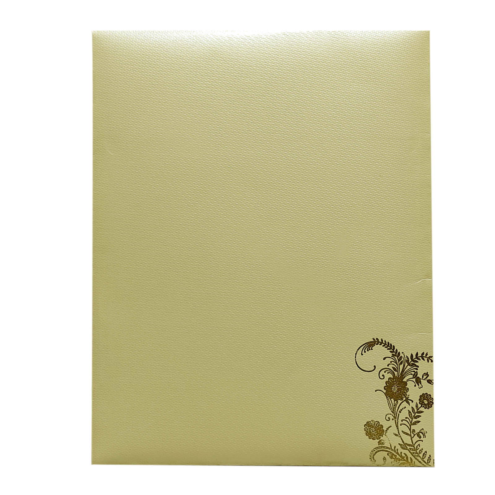 Cream Floral Foil Nameplate Invitation Card-KNWT5027