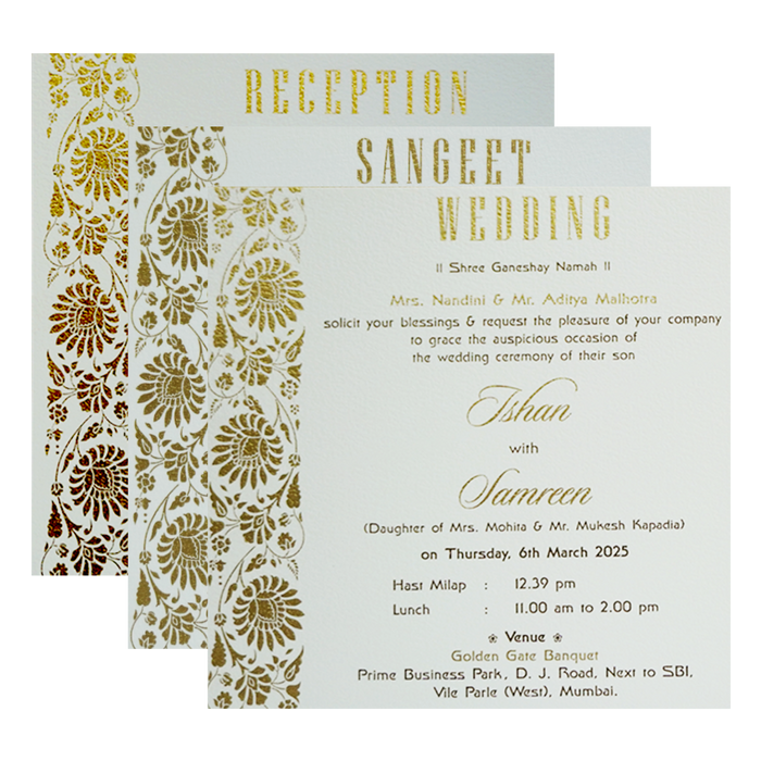 White Pattern Box Wedding Card-King of Cards