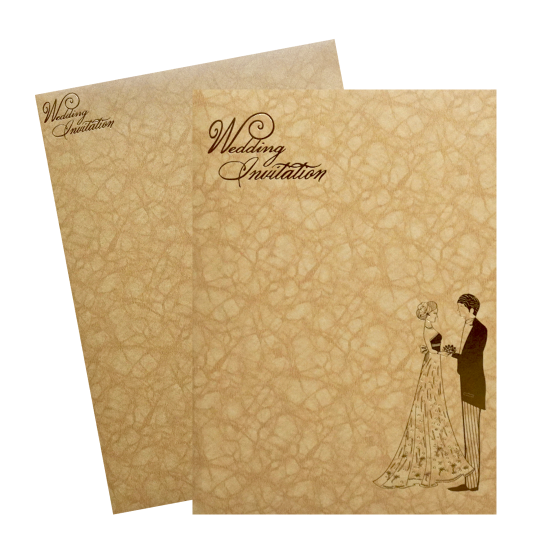 Shiny Golden Wedding Card-KNKR035B