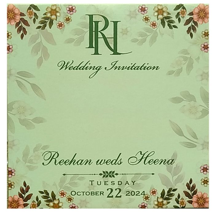 Soft Green MDF Invitation Card-King of Cards