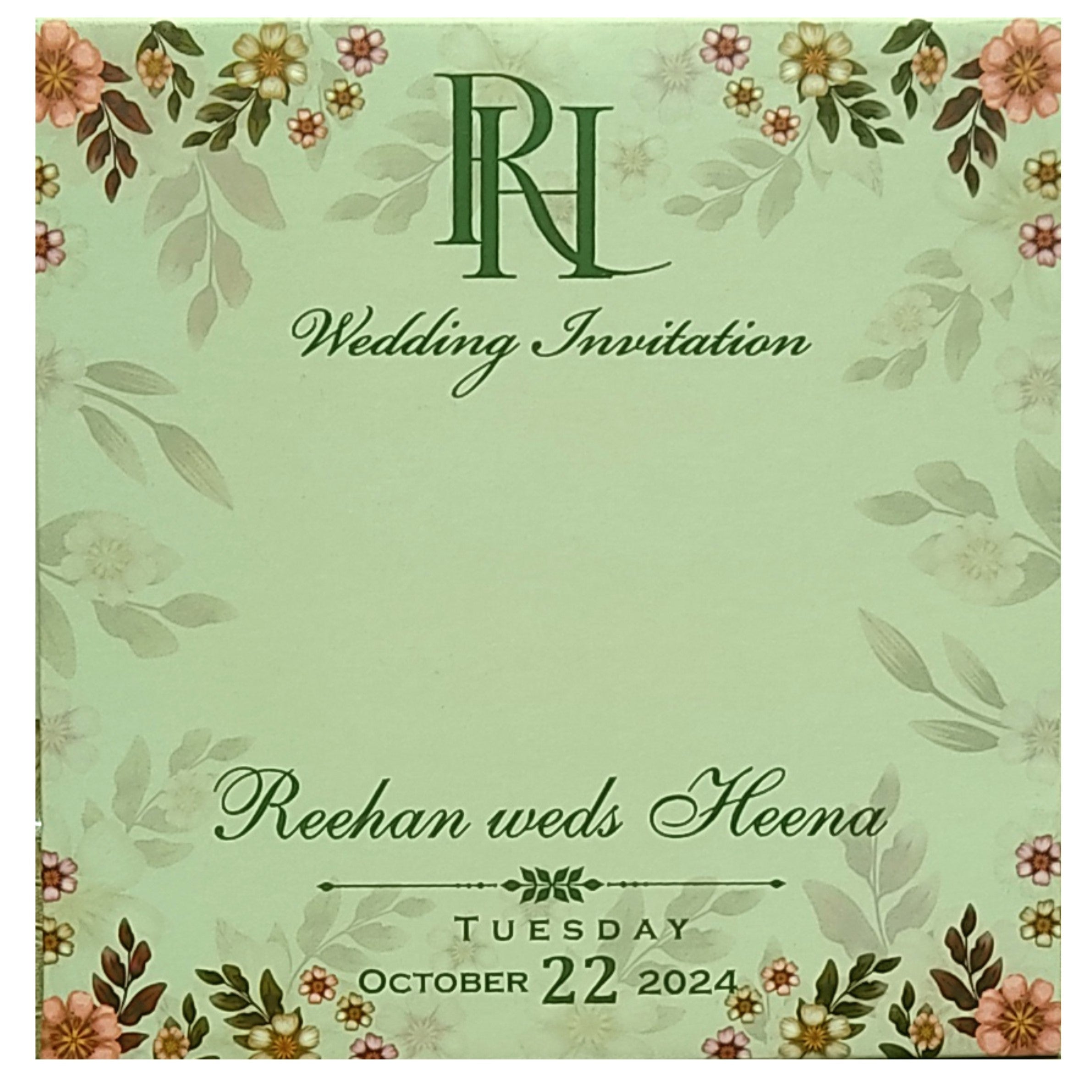 Soft Green MDF Invitation Card-King of Cards