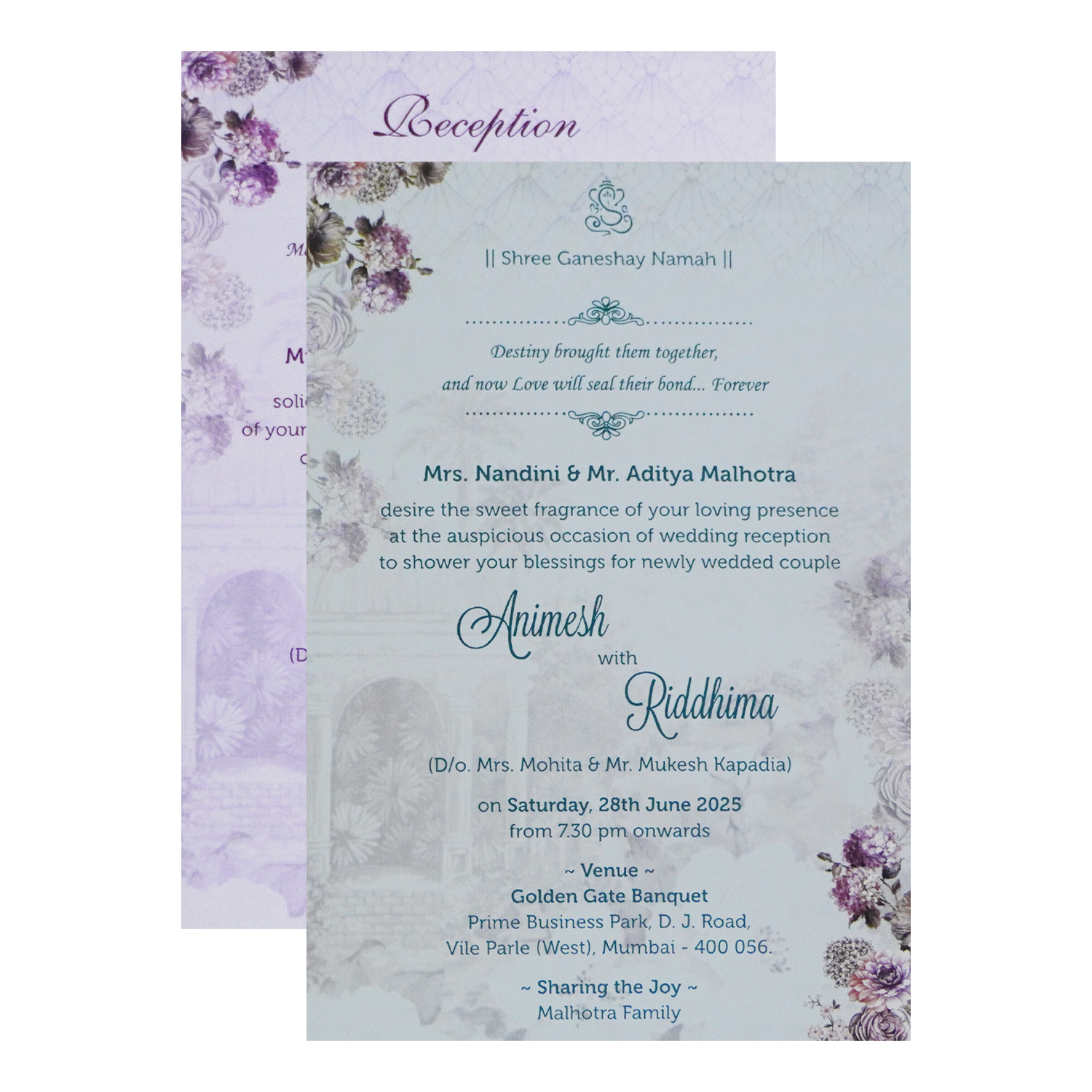 Light Pastel Purple Padded Invitation-KVN07060