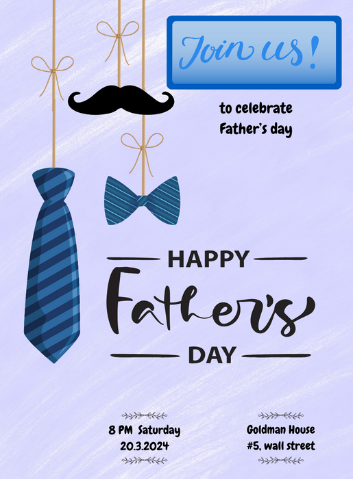 Azure Ties Fathers day Invitation-AAFAT003