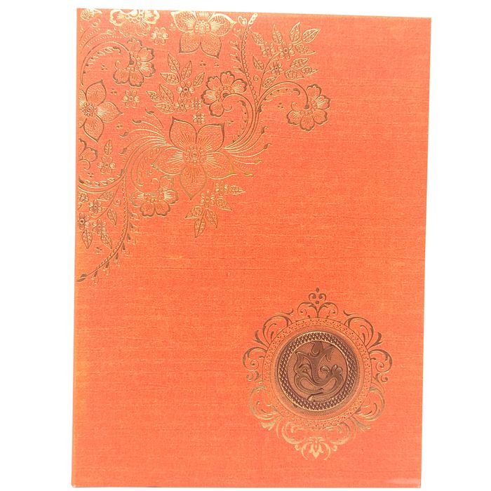 Orange Gold Foiling Invitation Card-King of Cards