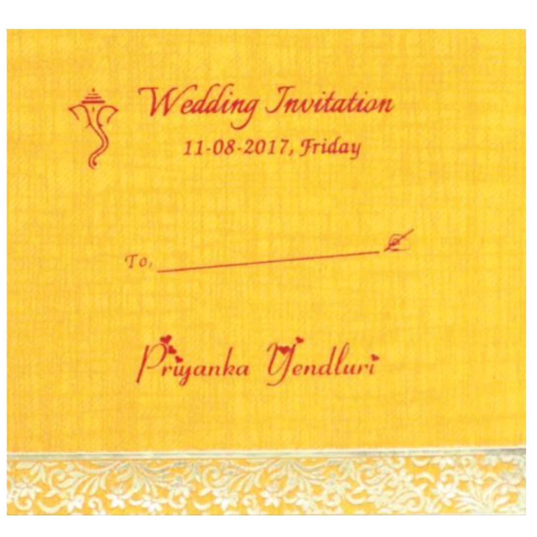 Gorgeous Ribbon With Gold Color Wedding Card - KNK30000-King of Cards