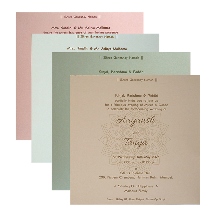 Pearl White Leaves Wedding Card-King of Cards