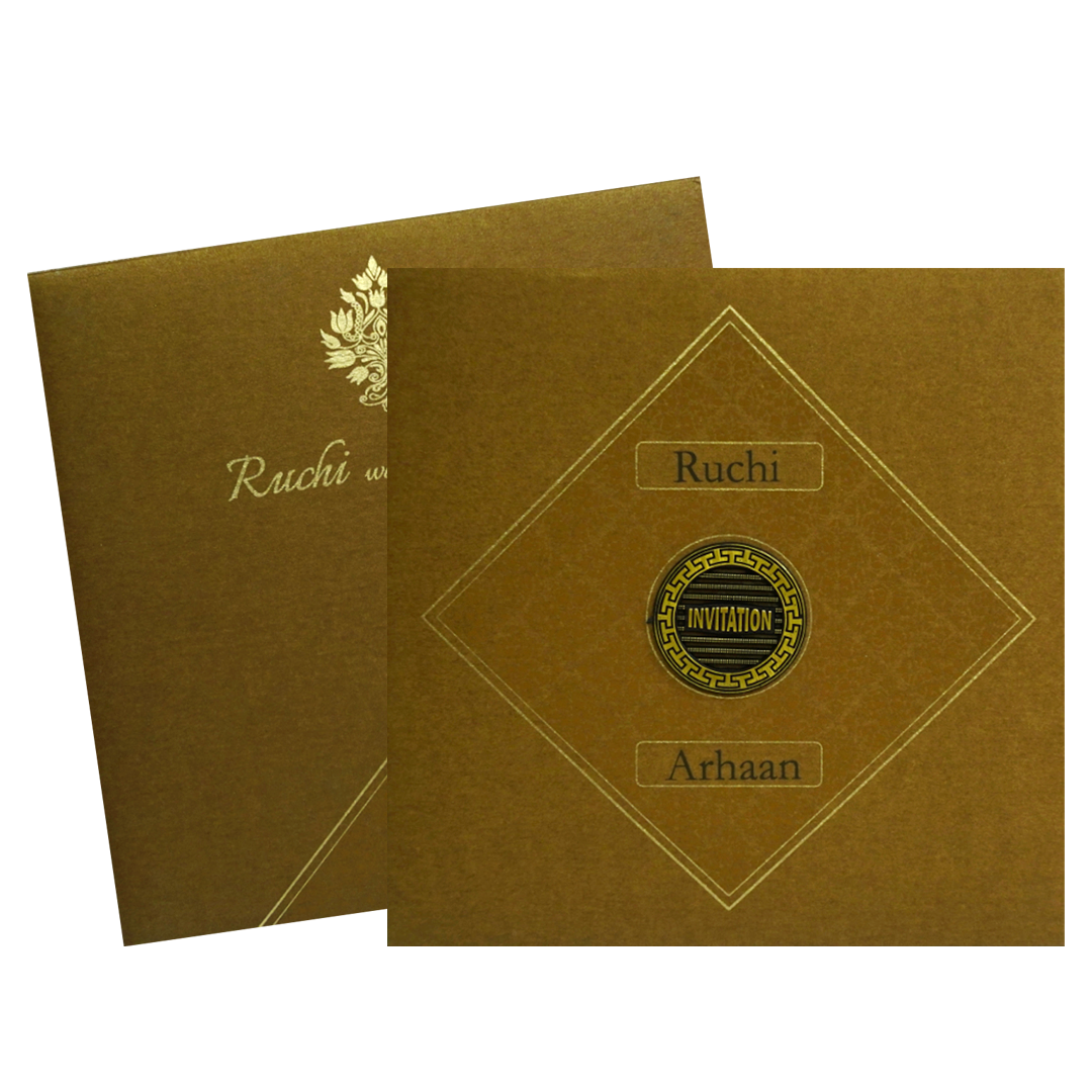 Brown Pattern Wedding Invitation-King of Cards