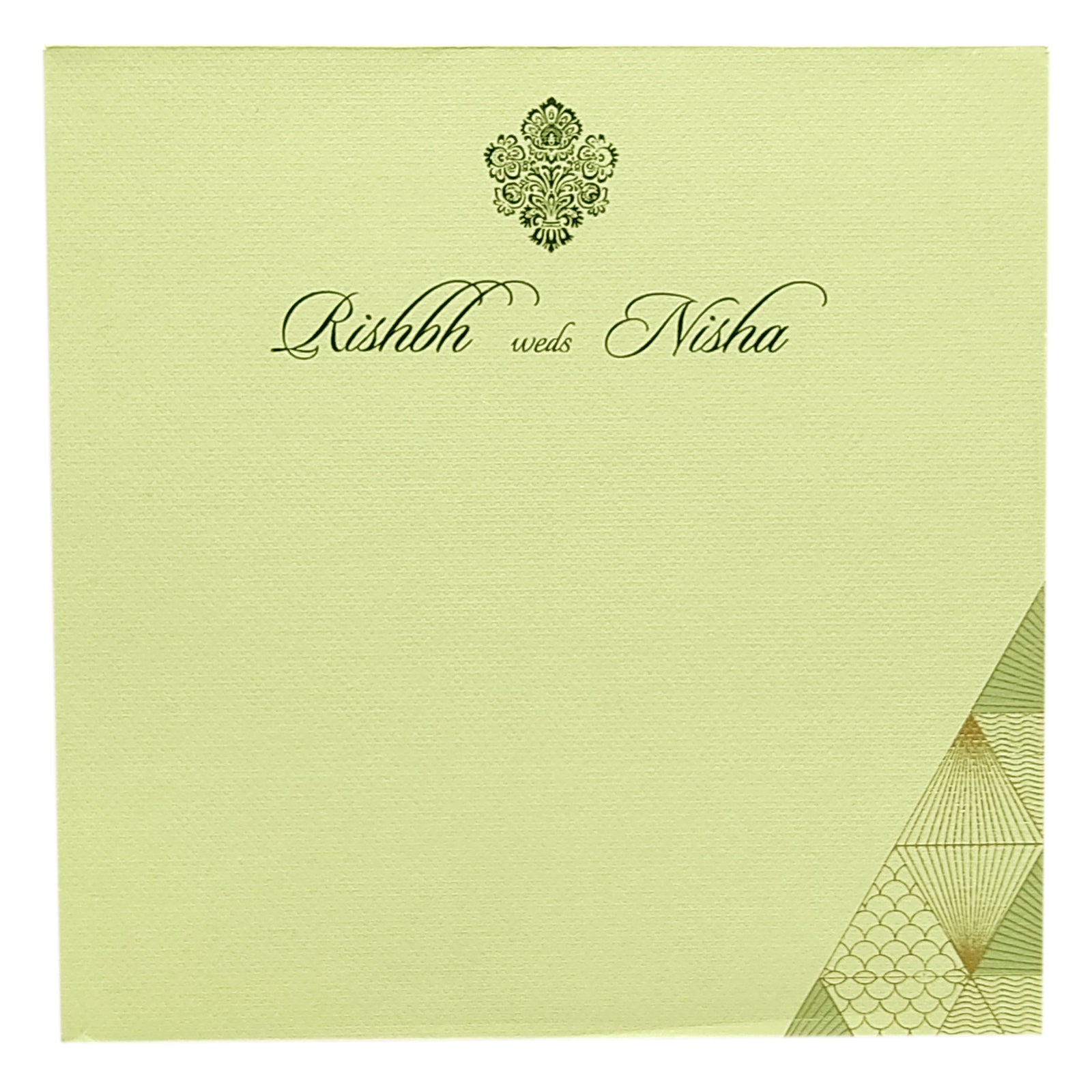 Green Geometric Design Invitation Card-KRC29491
