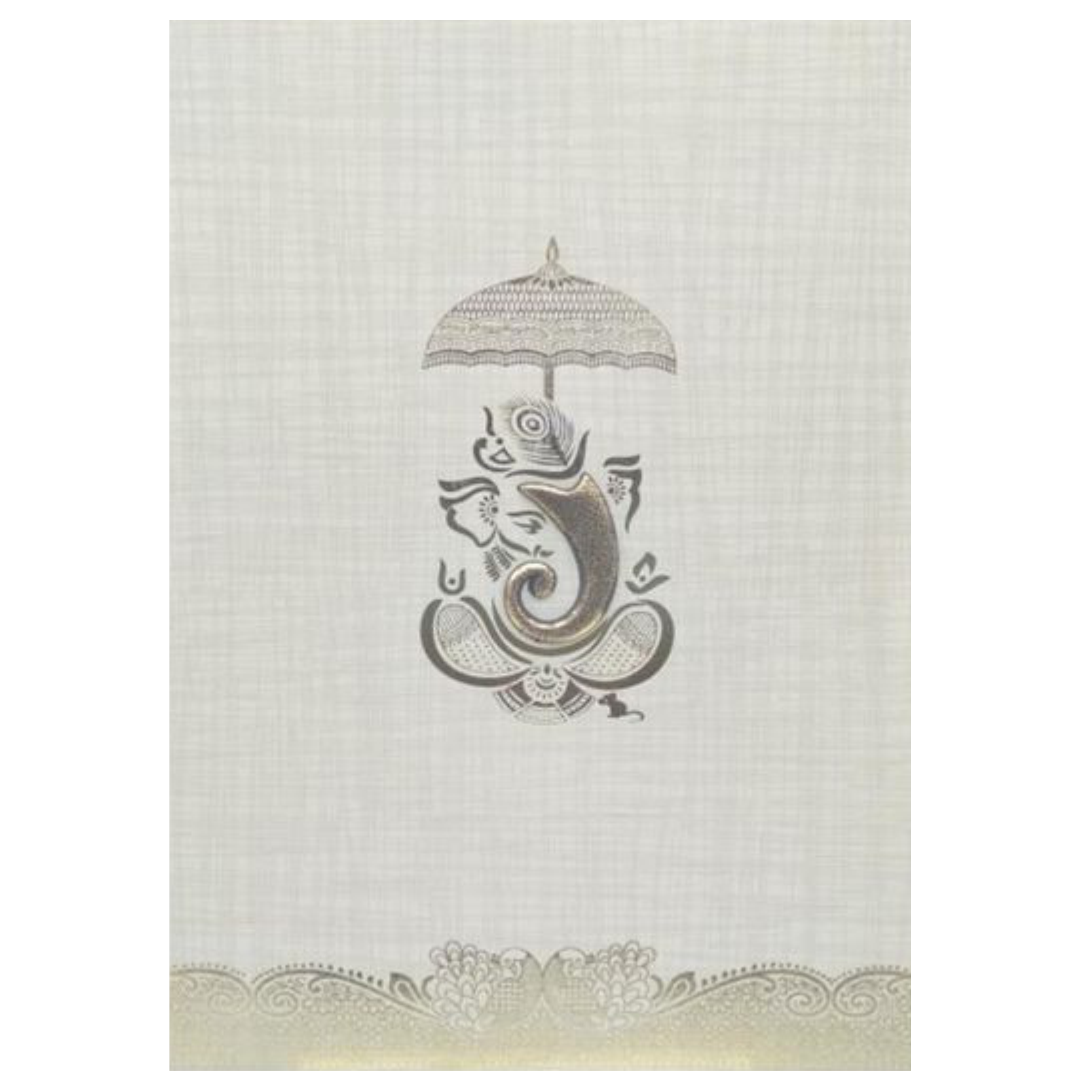 Grey Metallic Gold Foiling With Embossed Ganesha Trunk-KNCP25GG-King of Cards